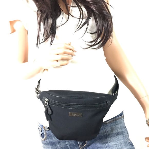 Coach Handbags - COACH Black Nylon Mercer Fanny Pack Waist Bag